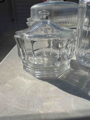 Clear Pressed Glass Covered Candy Dish