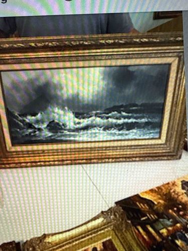 Seascape Painting in Goldtone Frame