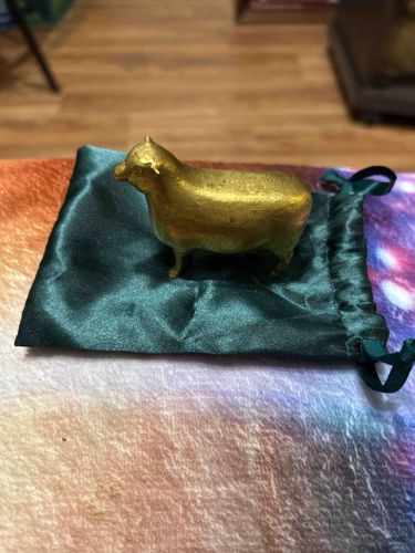 Gilt Metal Pig Figurine