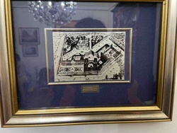 Framed Engraving of a Historic Cityscape or Architectural Plan