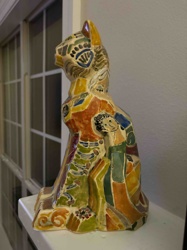 Cubist Shearwater Cat Hand-Painted by Patricia Anderson Findeisen