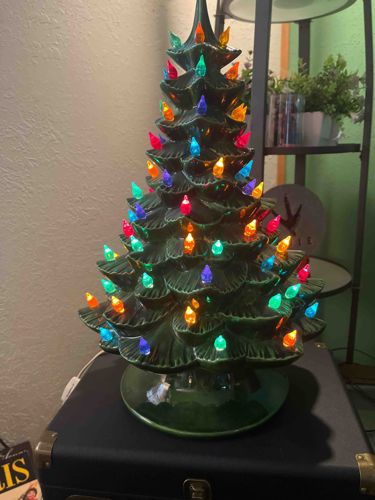 Vintage Ceramic Christmas Tree Lamp