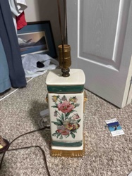 Floral Decorated Ceramic Table Lamp