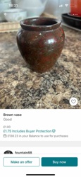 Brown Mottled Decorative Vase