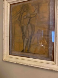 Cubist-Style Female Nude Drawing