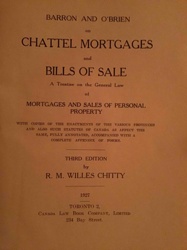 Barron and O'Brien on Chattel Mortgages and Bills of Sale, Third Edition, 1927
