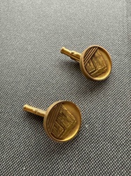 Vintage Gold-Toned Abstract Cufflinks