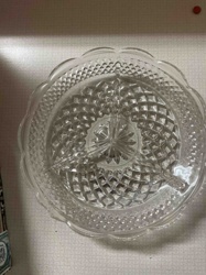 Pressed Glass Divided Serving Dish