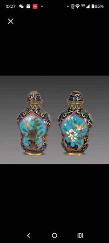 Pair of Cloisonné Enamel Snuff Bottles