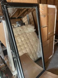 Ornate Black Full-Length Floor Mirror