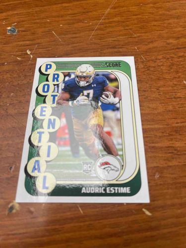 Audric Estime 'Potential' Rookie Football Card - Score Series