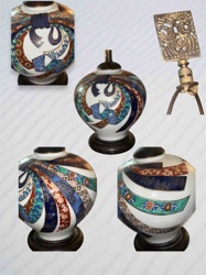 Japanese Imari Style Porcelain Table Lamp