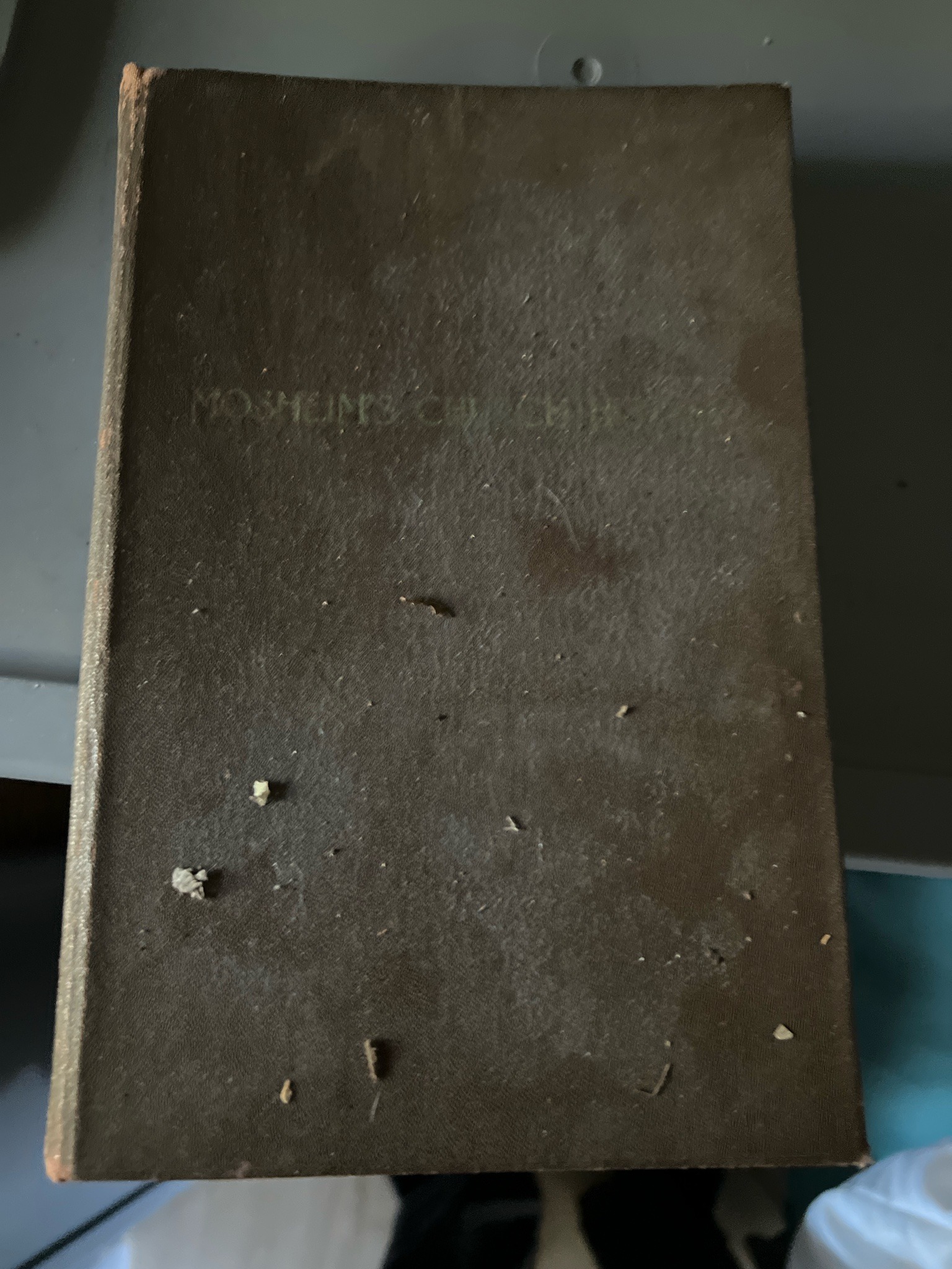Submitted photo of Hardcover book bearing title 'Mosheim's Church History' (not authenticated)