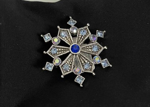 Rhinestone Snowflake Brooch