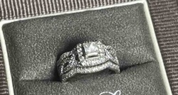 Princess Cut Diamond Engagement Ring Set with Diamond Accents