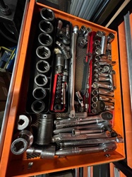 Assorted Mechanics' Socket and Ratchet Set in Tool Drawer