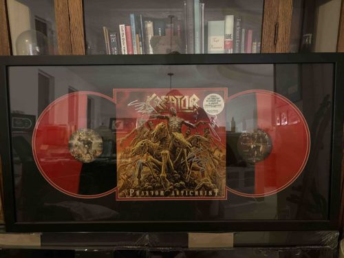 Autographed Kreator 'Phantom Antichrist' Red Vinyl Presentation Display