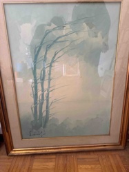 Abstract Landscape with Teal Reeds