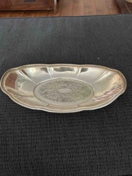 Oval Silver-Plated Engraved Serving Dish