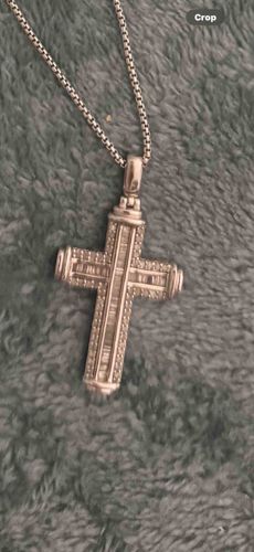 Diamond-Accented Cross Pendant Necklace