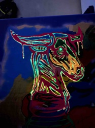 Neon Bull Head Art Shirt