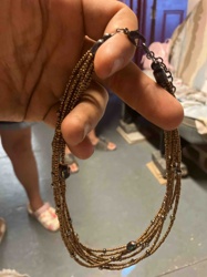 Multi-Strand Beaded Necklace with Dark Luster Beads