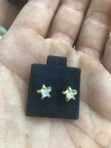 Star Stud Earrings with Clear Stones