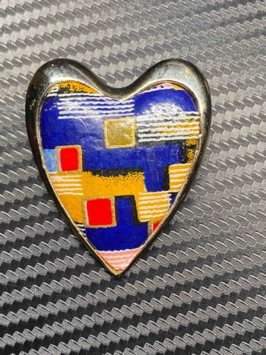 Vintage Heart-Shaped Art Abstract Brooch/Pendant