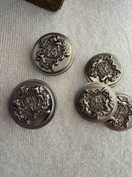 Set of Five Ornate Heraldic Buttons