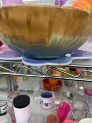 Glazed Ceramic Ombre Serving Bowl
