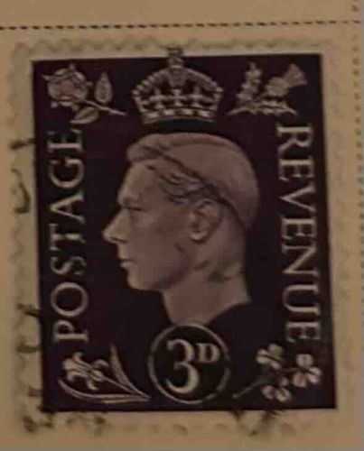 King George VI Postage and Revenue Stamp (3d)