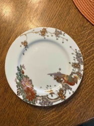 Japanese Imari Style Porcelain Side Plate with Bird and Floral Motif