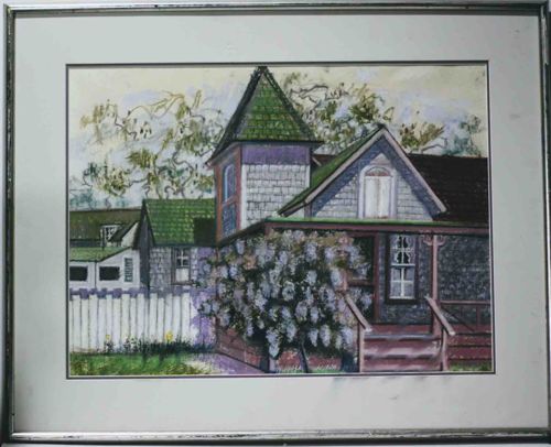 Late 20th Century Mixed-Media Architectural Landscape