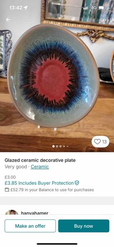 Glazed Ceramic Decorative Plate
