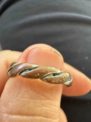 Twisted Copper Ring with Patina