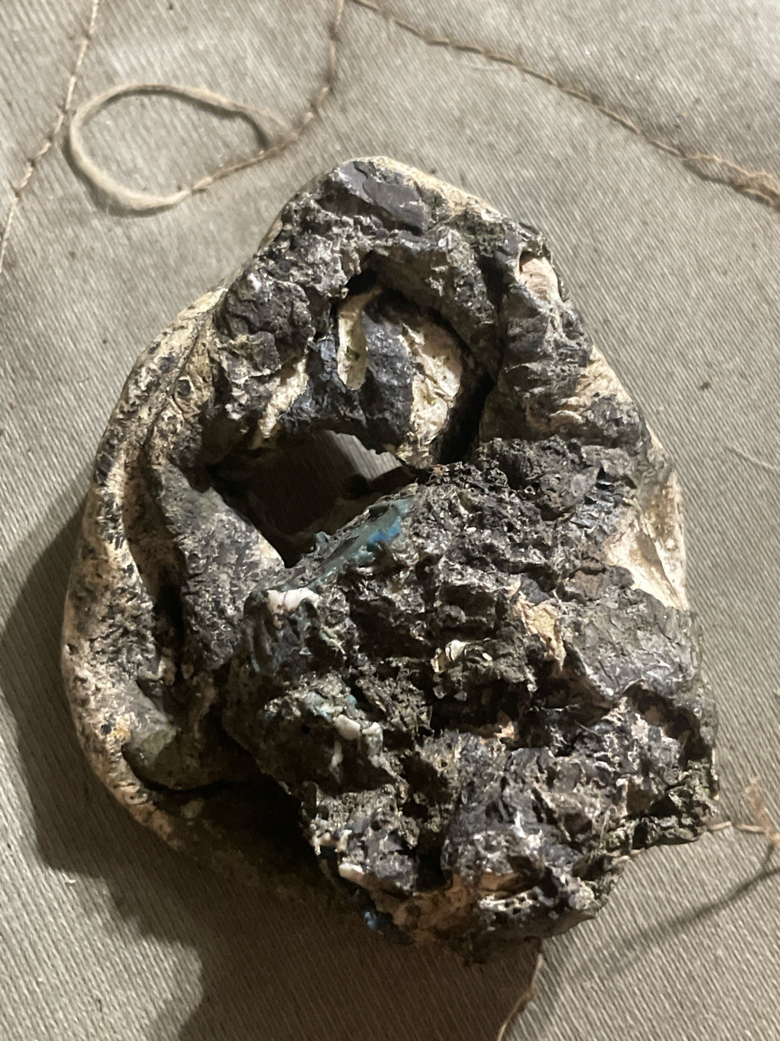 Submitted photo of Unprocessed slag glass or industrial mineral specimen