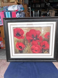 Framed Red Poppy Floral Print/Painting