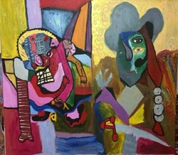Cubist-Influenced Abstract Figurative Painting
