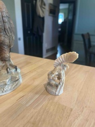 Pernell Laate Attributed Bone/Antler Eagle Carving