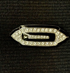 Art Deco Rhinestone and Black Enamel Dress Clip/Brooch