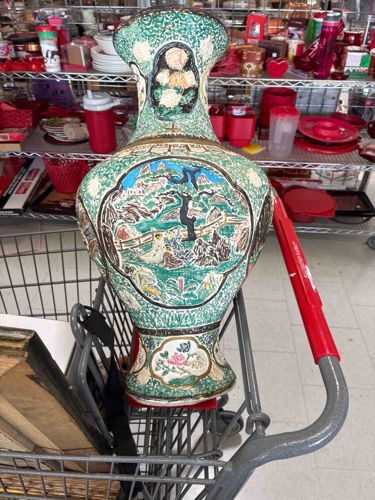 Large Cloisonné Enamel Baluster Vase