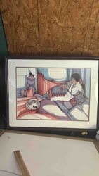 Framed Art Print of Reclining Woman