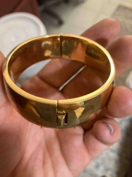 Hinged Yellow Gold Tone Bangle Bracelet