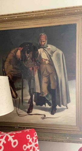 Framed Military Portrait: The Wounded Soldier