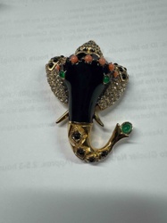 Ganesha-Inspired Elephant Head Brooch