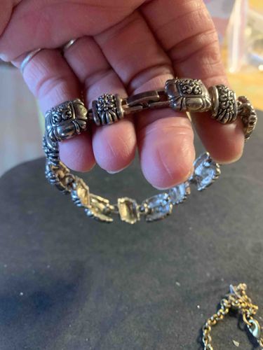 Silver-Tone Bali-Style Scroll Link Bracelet