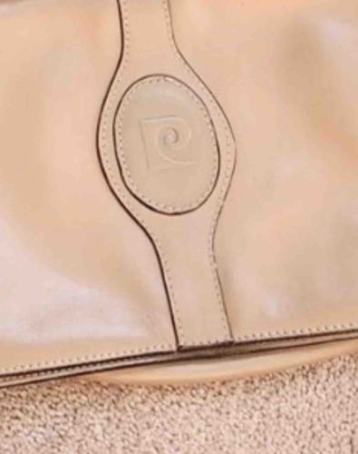 Pierre Cardin Beige Faux Leather Handbag with Embossed Logo