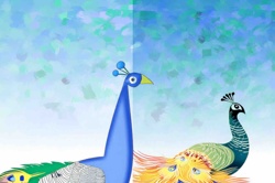 Stylized Peacock Digital Illustration