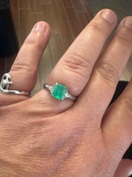 Emerald Ring with Trinity Diamonds