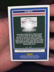 2023 Jake Ursey Panini USA Baseball Stars & Stripes Trading Card (Reverse Side)